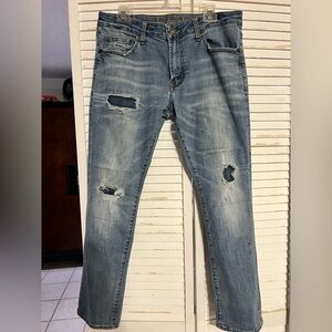 American Eagle Men's Distressed Blue Jeans 
34 x 30 Extreme Flex 4 EUC